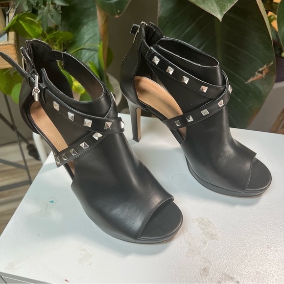 Marc Fisher Studded Peep Toe Booties - Picture 7 of 10